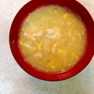 白菜とささみ、卵の簡単スープ